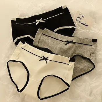 Set intimo da donna Mutandine complete traspiranti per ragazze Slip morbidi a vita alta Stile studente Pezzi Seta di ghiaccio antibatterica