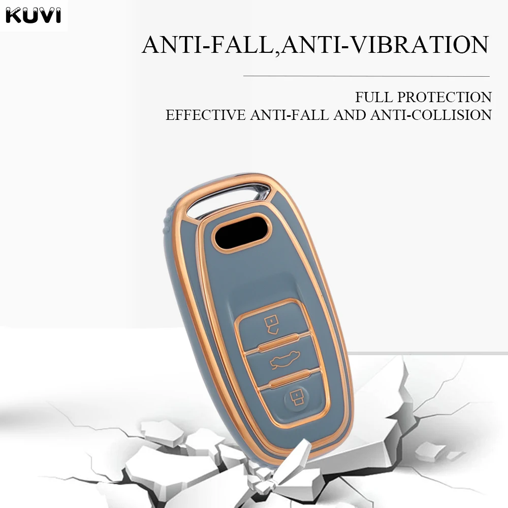 Key Case Key Case Cover Car Key Shell New TPU 6D Plating Car Remote Smart Key Cover Case Shell For Audi A1 A3 A4 A5 A6 A7 A8 Quattro Q3 Q5 Q7 2009-2015 Accessories