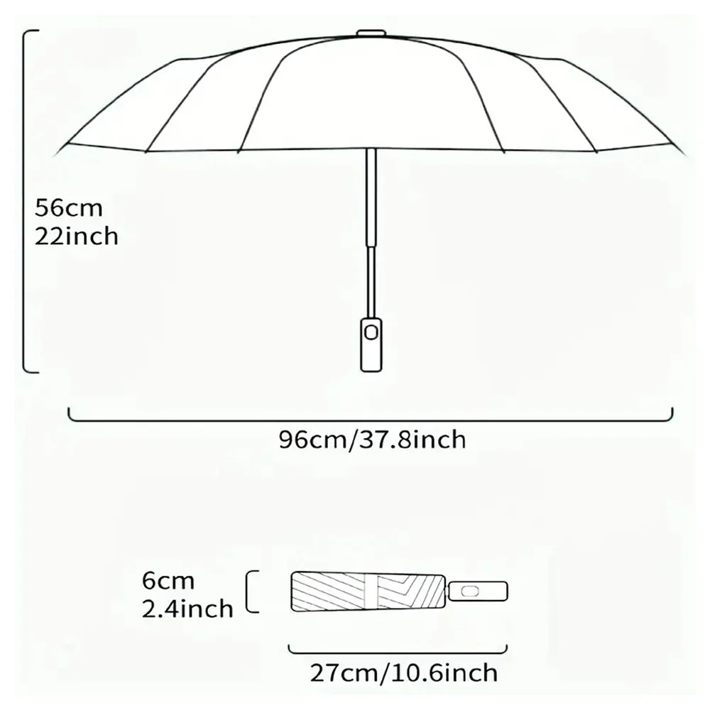 Windproof Travel Umbrella Wind Resistant Small-Compact Light Automatic Strong Steel Shaft Mini Folding and Portable