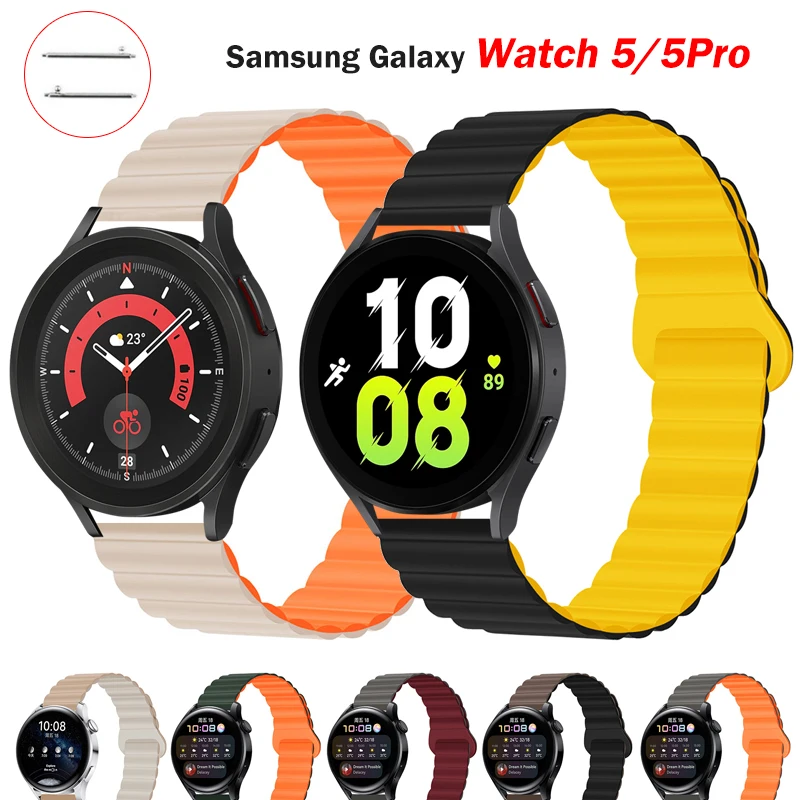 

20mm 22mm Strap For Samsung Galaxy watch 4 5 pro active 2 Gear S3 Magnetic Loop silicone bracelet correa HUAWEI GT 2 3 Pro band