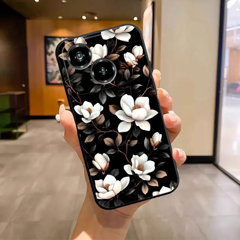 Fashion Soft Silicone Shockproof Butterfly Marble Black TPU Phone Case