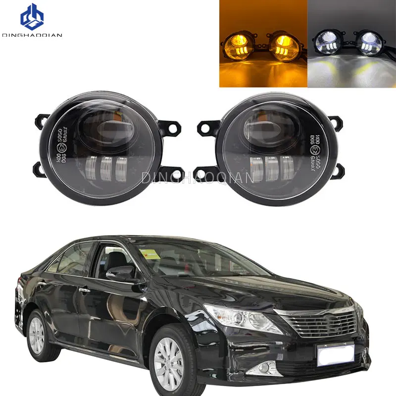 1pair Car Front Foglight Fog Lamp Daytime Running Lights For Toyota