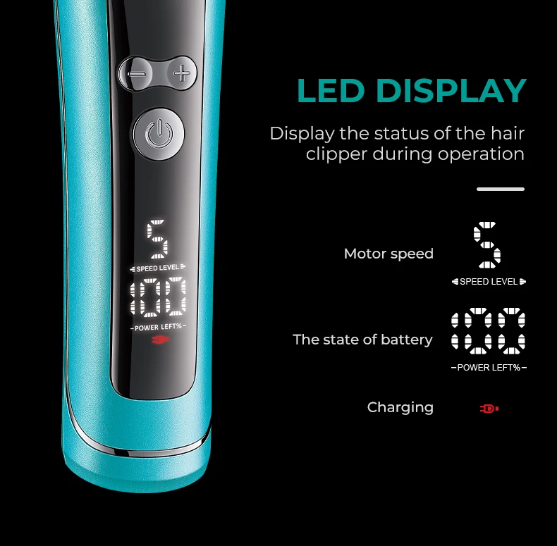 Trimmer Professional Hair Clipper 9000 RPM Barber Hair Cutting Machine Cordless