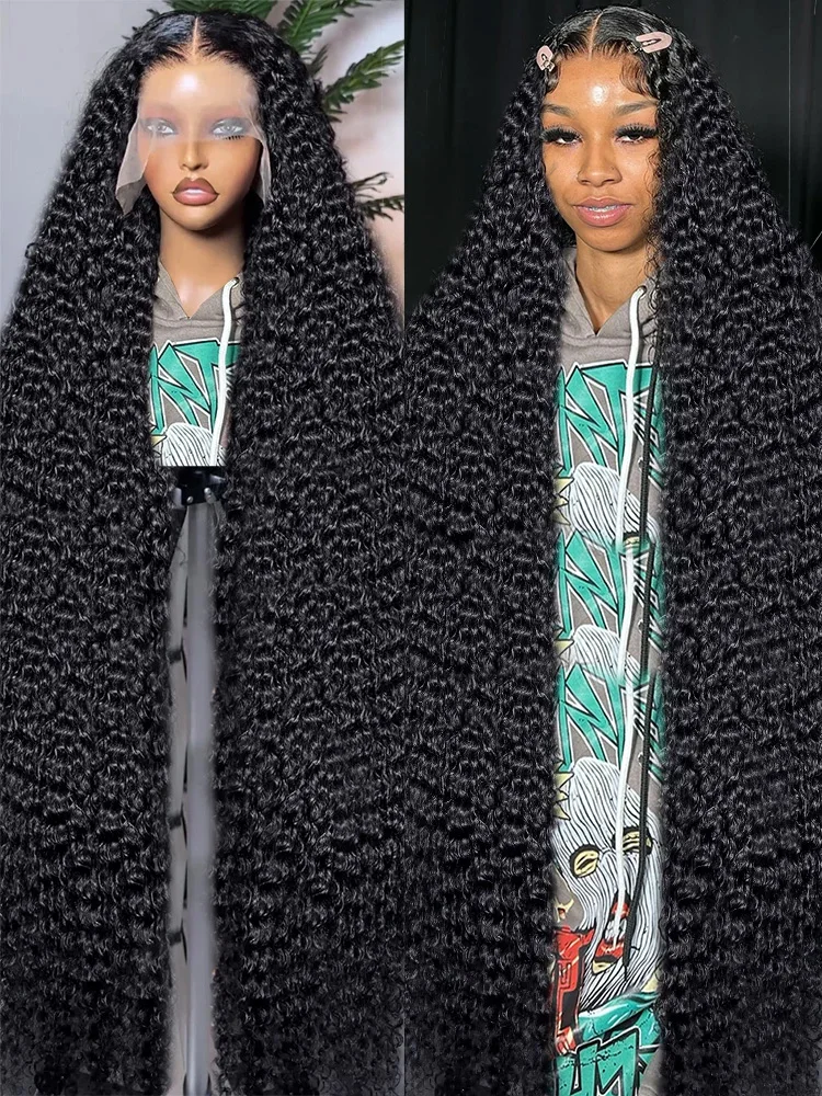 Human Hair Wig 250 Density 13x6 HD Water Curly Glueless Lace Frontal Brazilian 30 40 Inch 13x4 Loose Deep Wave