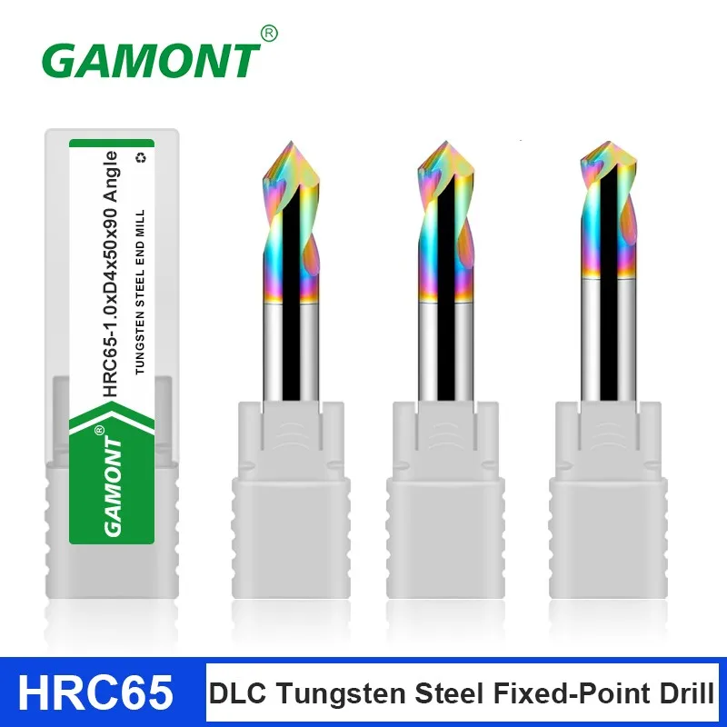 

GAMONT HRC65 Tungsten Steel Carbide Colorful Fixed-Point Drill Bit 60°90°120° For Aluminum CNC Chamfer Milling Cutter Tools