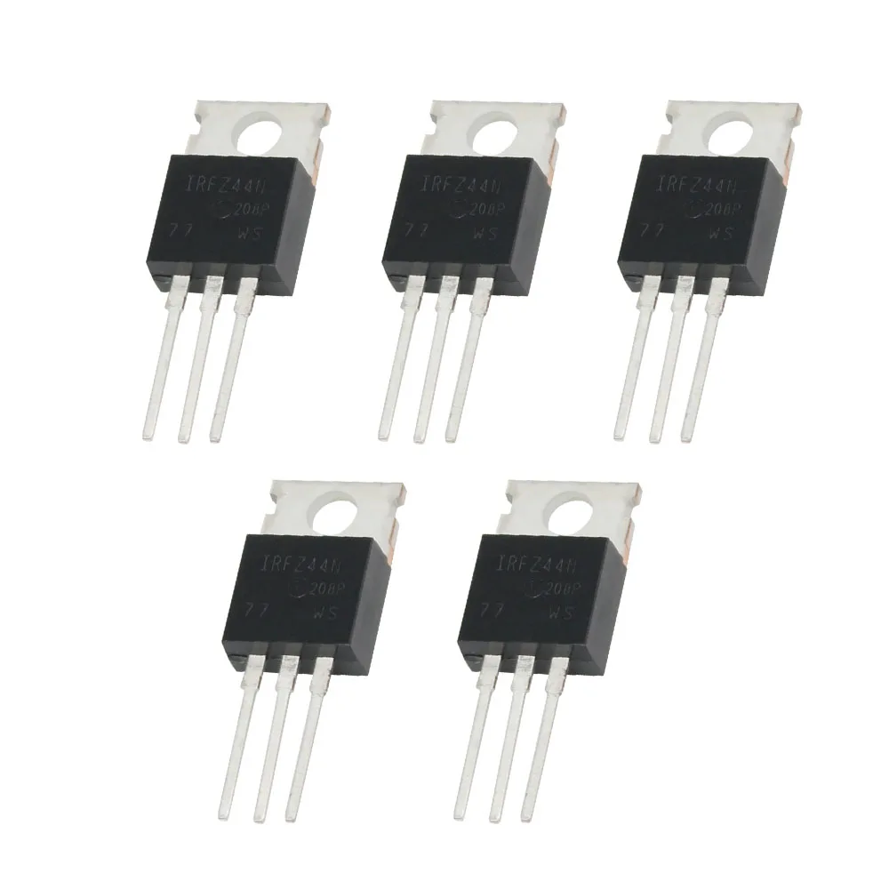 DAOKAI 20 Pcs IRFZ44N Transistor 3Pin in-line 55V 49A N-Channel Rectifier Power MOSFET Transistor Set Electronic Component TO220 for Electronic Experiment