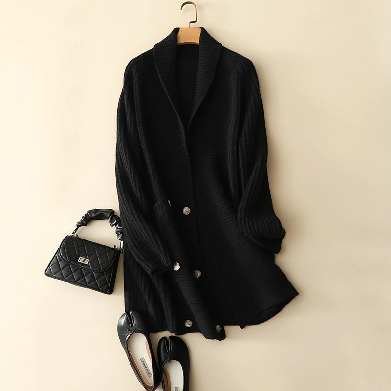 新商品】 Naizaiga 女性のカシミアのルーズフィットジャケット,ミドル 
