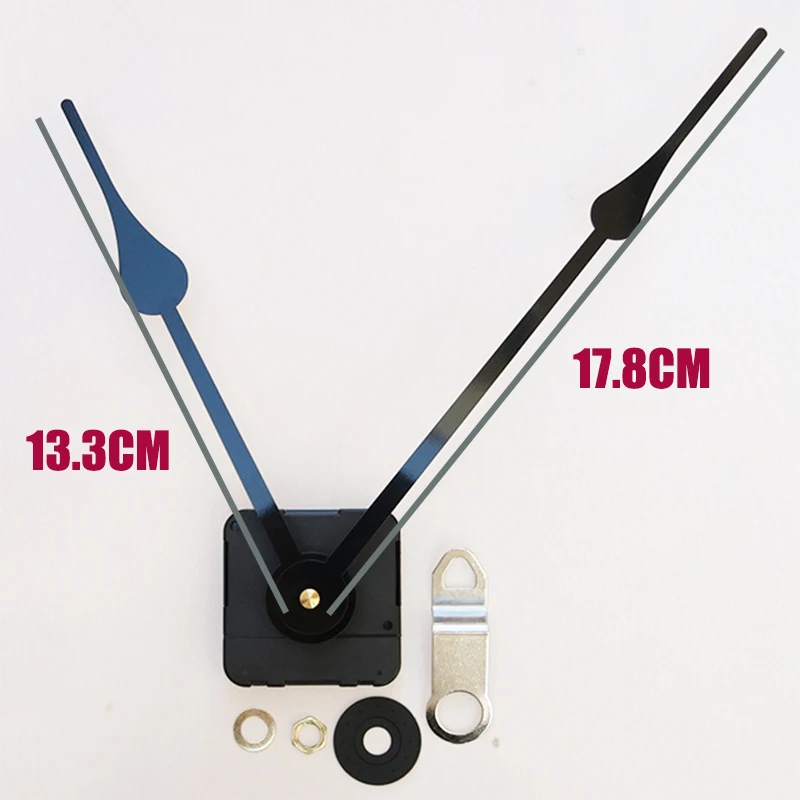 Silent Large Wall Clock Movement High Torque with Long Metal Needles Mute Mechanism Wall Clock Repaired Parts with Metal Hook