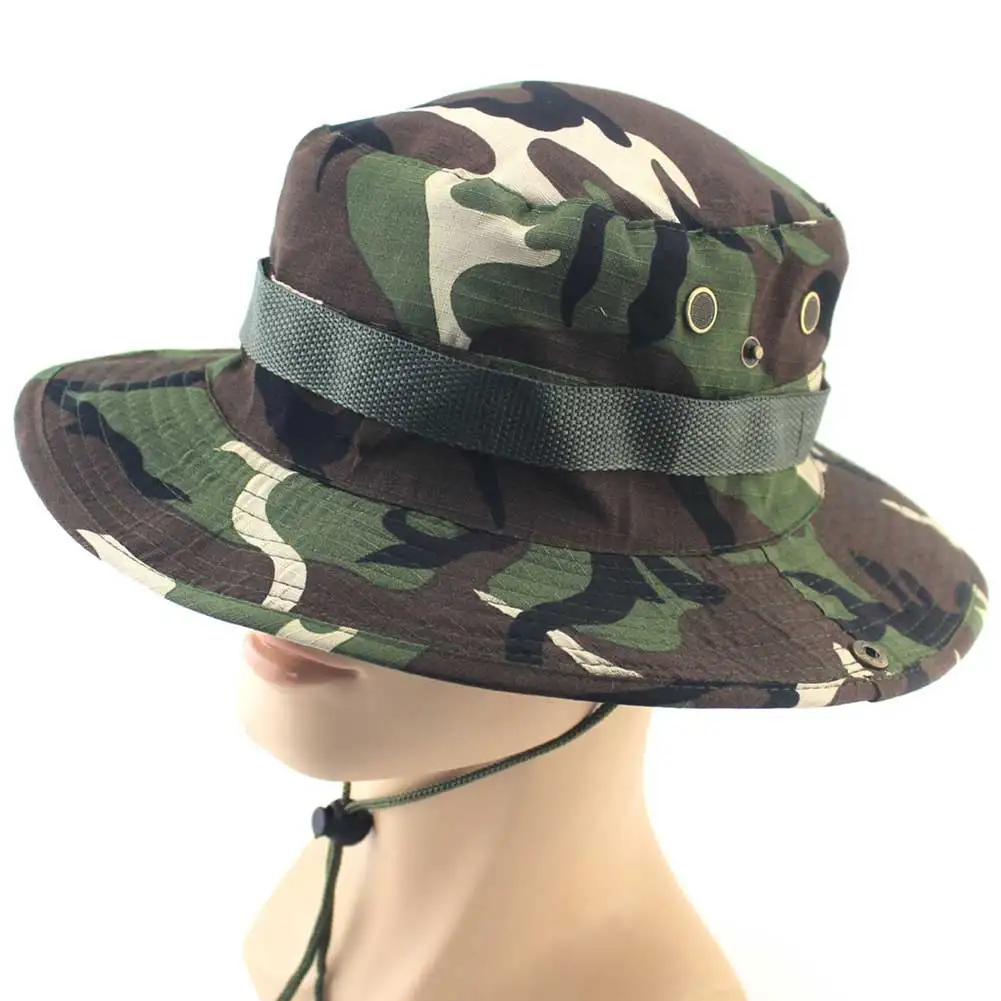 Newest Camouflage Outdoor Fishing Caps Mountaineering Round Boonie Hats Summer Military Camping fisherman Men Sun Protection Hat