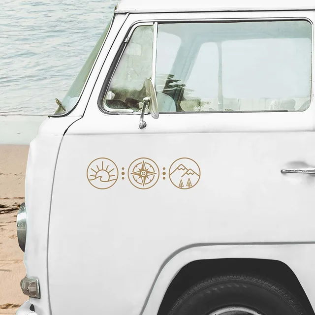 Mountain Compass Vanlife Camper Car Stickers Van Rv Motorhome Caravan Vinyl Cute Decals Accessories Tunning Parts