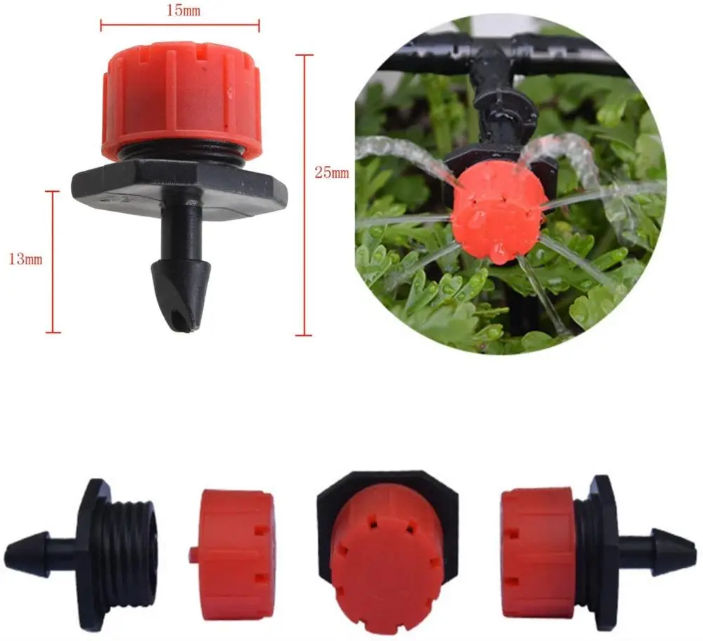 50-800pcs Adjustable Irrigation Drippers Sprinklers 1/4&& Emitter Dripper Micro Drip Irrigation Sprinklers For Watering System