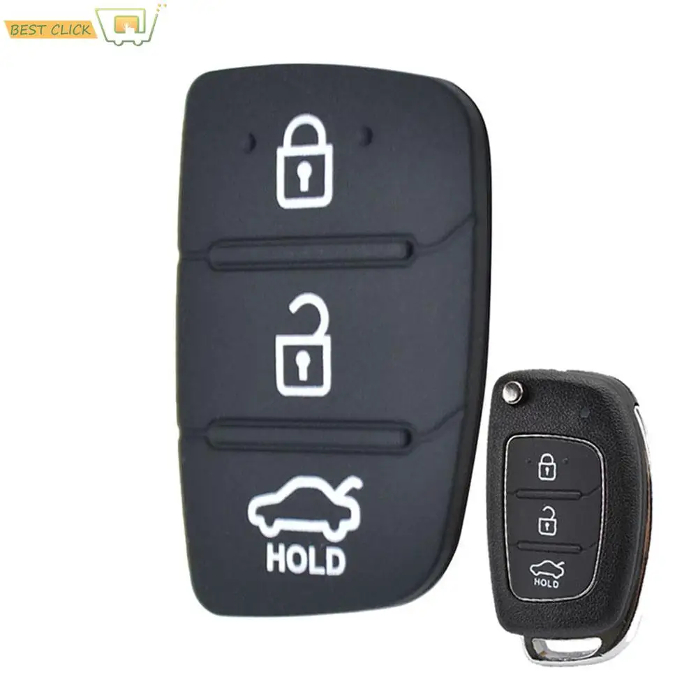 Replacement Rubber 3 Button Pad For Hyundai Creta I20 I40 Tucson Elantra Santa fe Solaris ix35 ix45 Remote Car Repair Key Fob