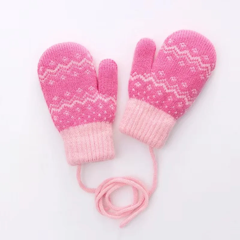 Korean Sweet Heart Children Kids Warm Gloves Winter Windproof Thicken Boys Girls Kids Cycling Mittens Cute Fashion Baby Gloves