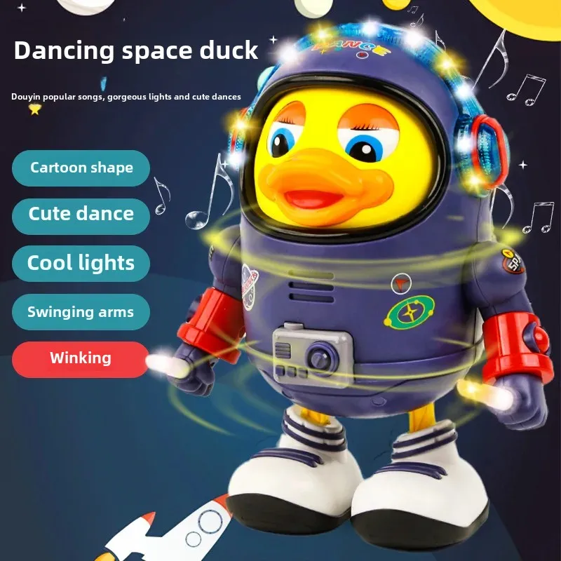 Dancing Panda Robot Toy Electric Plush Children's Plaything with Light Music Vendor Stall Space Duck Trendy Toy from China