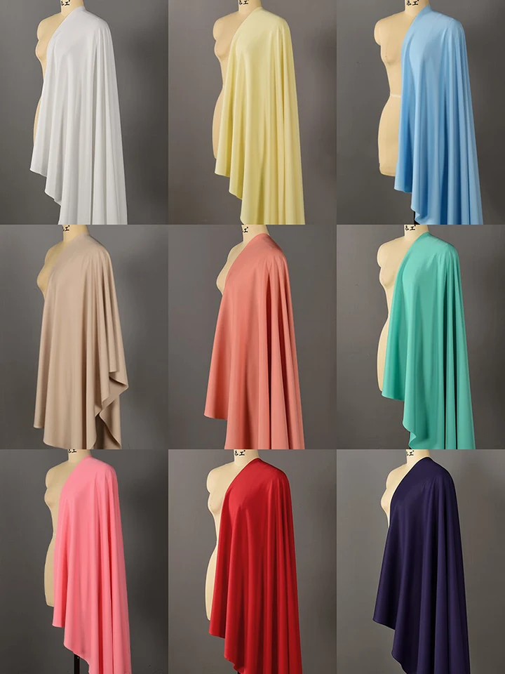 Tela De Crepé Elástica De Spandex Para Vestidos, Cortinas