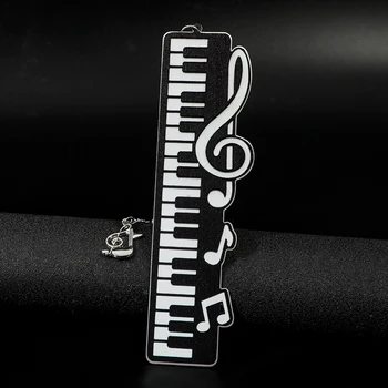 Segnalibro in metallo con note musicali bianche e nere, un regalo per gli appassionati di musica, un segnalibro per donne e uomini, un segnalibro.