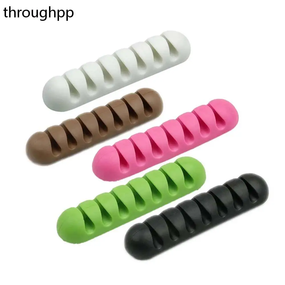 

1 PC USB Cable Organizer Silicone Cable Winder Cable Organizer Cable Clamp Desktop Management