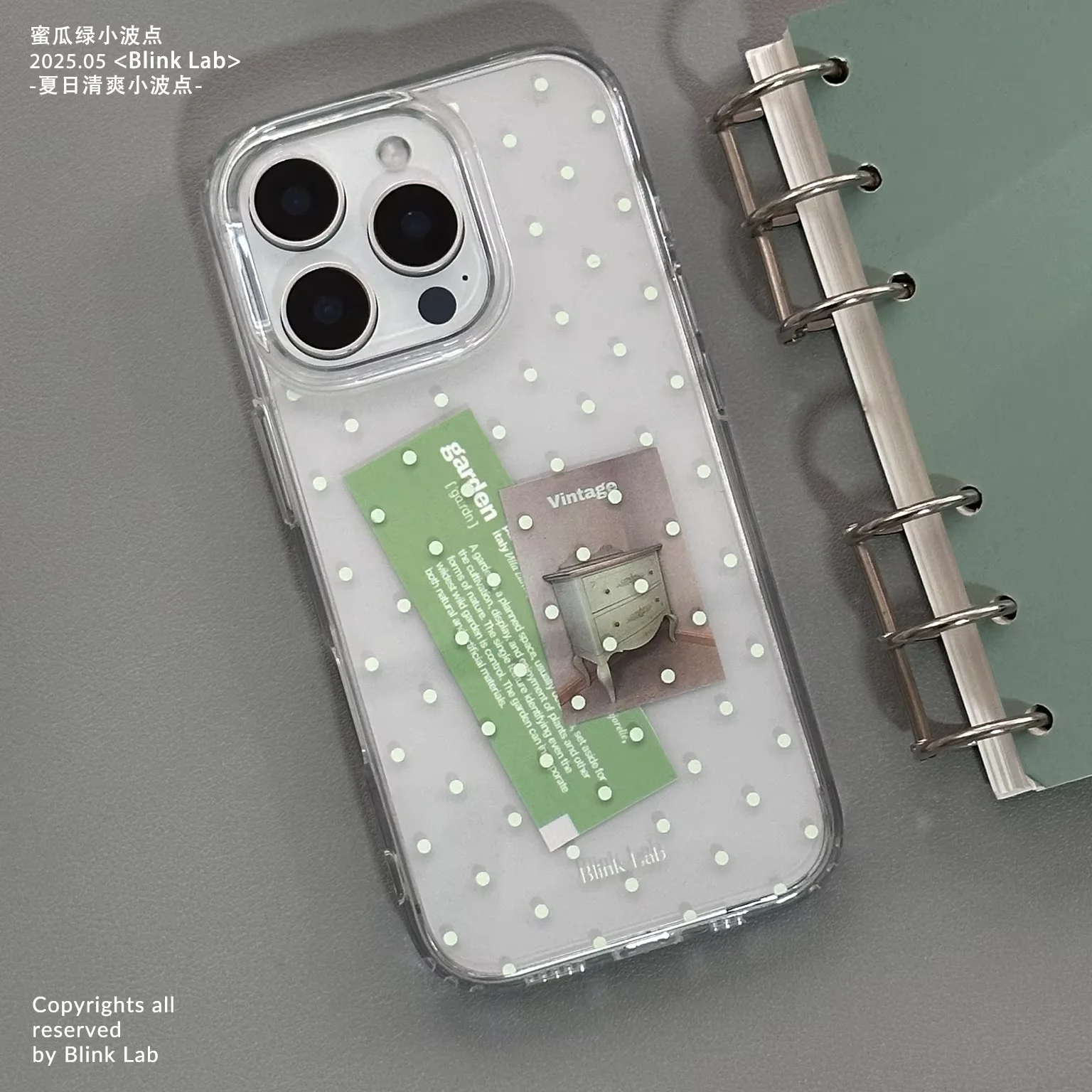 Korean-Style Full Screen Polka Dots Clear Phone Case, Y2K Inspired Cover