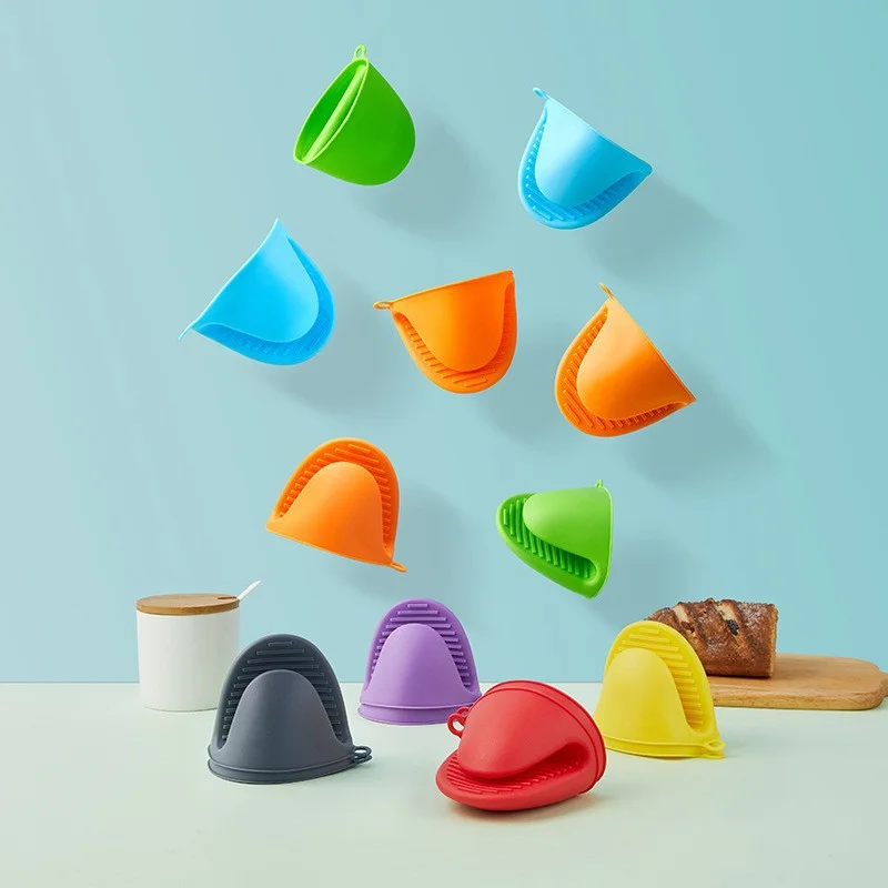 Silicone Oven Mitts 2pcs Thicken Baking Microwave Oven Glove Heat Insulation Anti-slip Grips Bowl Pot Clips Kitchen Gadgets