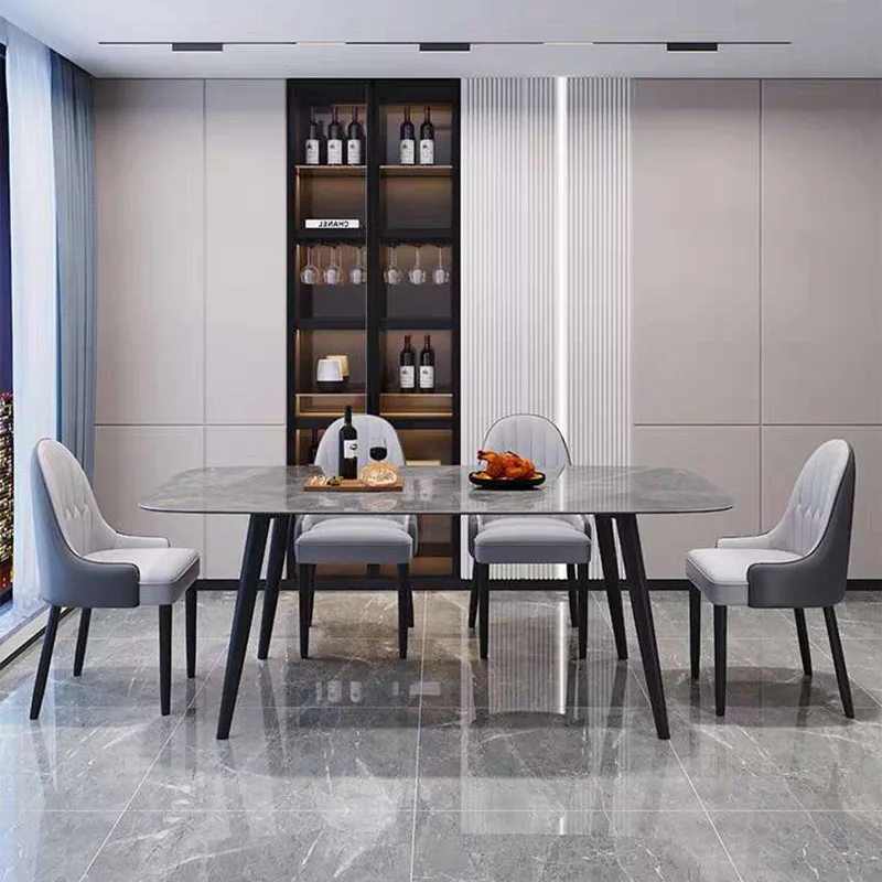 

Nordic Modern Kitchen Dining Table Party Luxury Natural Design Restaurant Dining Table Chairs Marble Eettafel Furniture