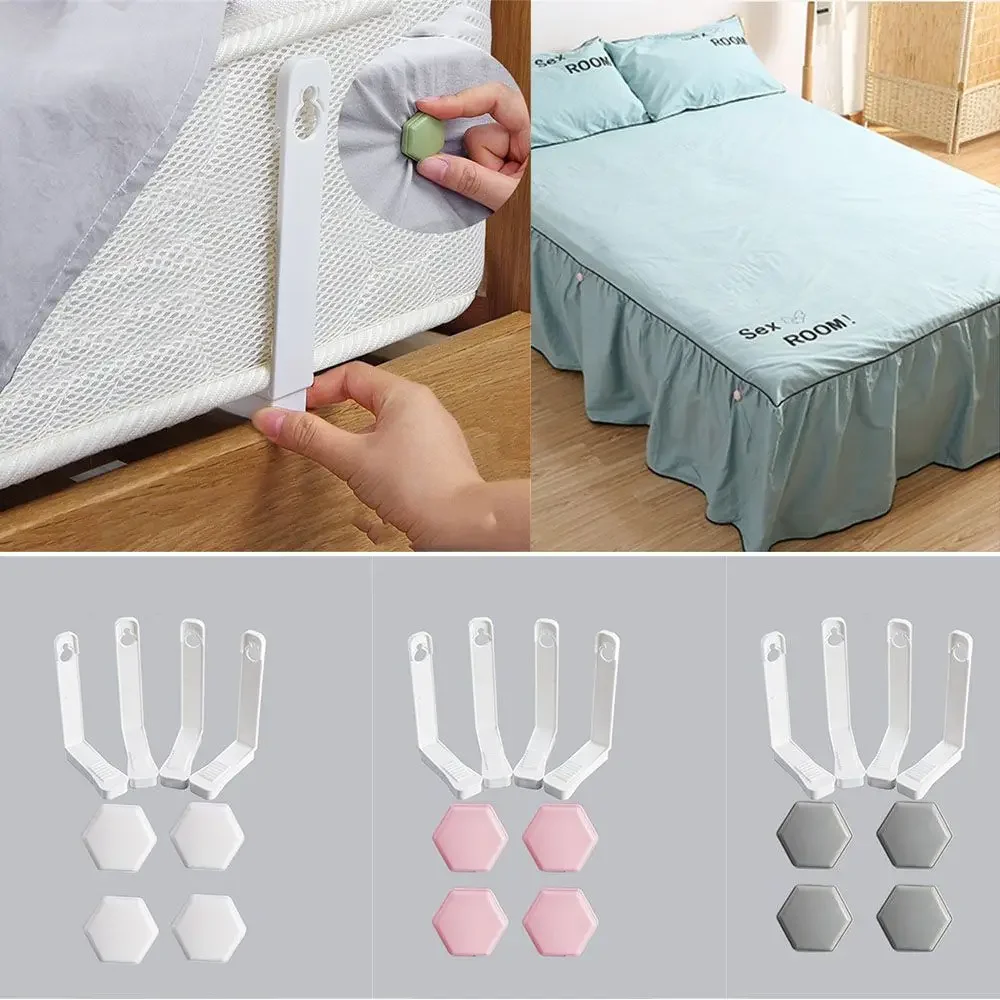 

4PCS Invisible Quilt Sheet Holder Clips Single Quilt Cover Fixed Non-slip Clips Household Bed Sheet Cover Angle Fixed Buckle
