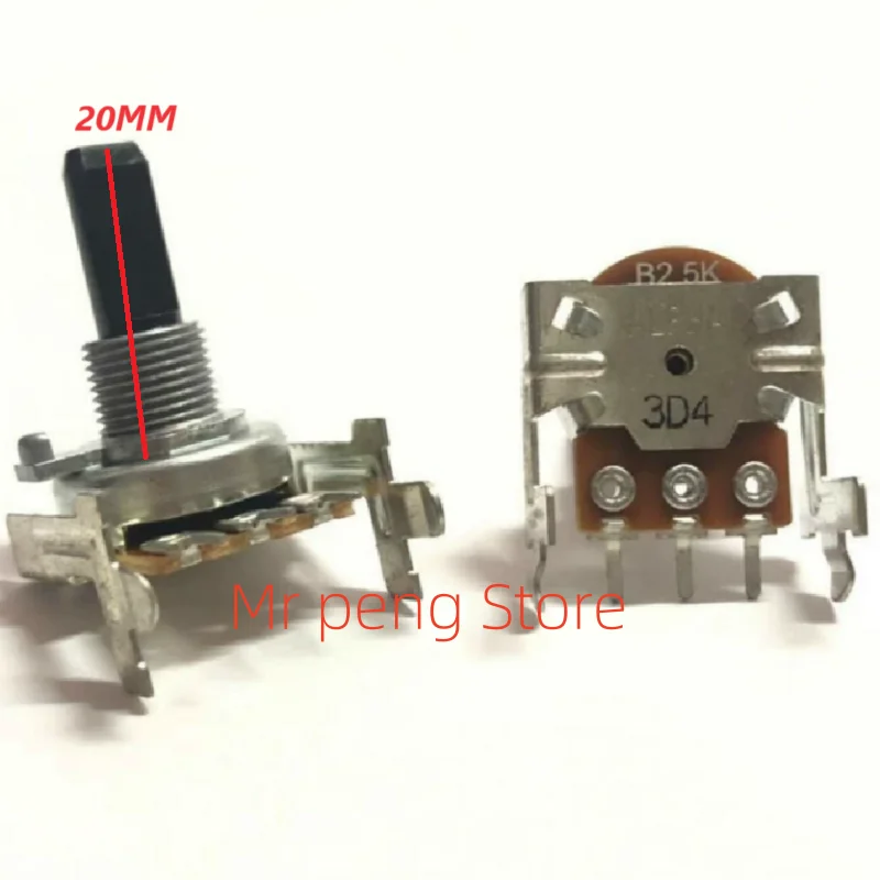 2 Pz Per Alpha Qsc Potenziometro Rmx Audio Power Player B2.5K Manopola Volume Orizzontale 3-Pin 20Mm Maniglia