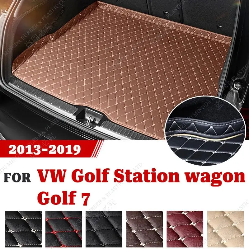 Kunstleder Custom Auto Kofferraum matte für Volkswagen Golf 7 Kombi 2013  2014 2015 2016 2017 2018 2019