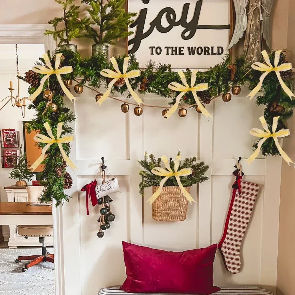 1-6Pcs Gold/Silver Ribbons Crafts Sewing Party Wedding Gold Ribbon Gift Wrap Bow DIY Organza Ribbon Christmas Home Decoration