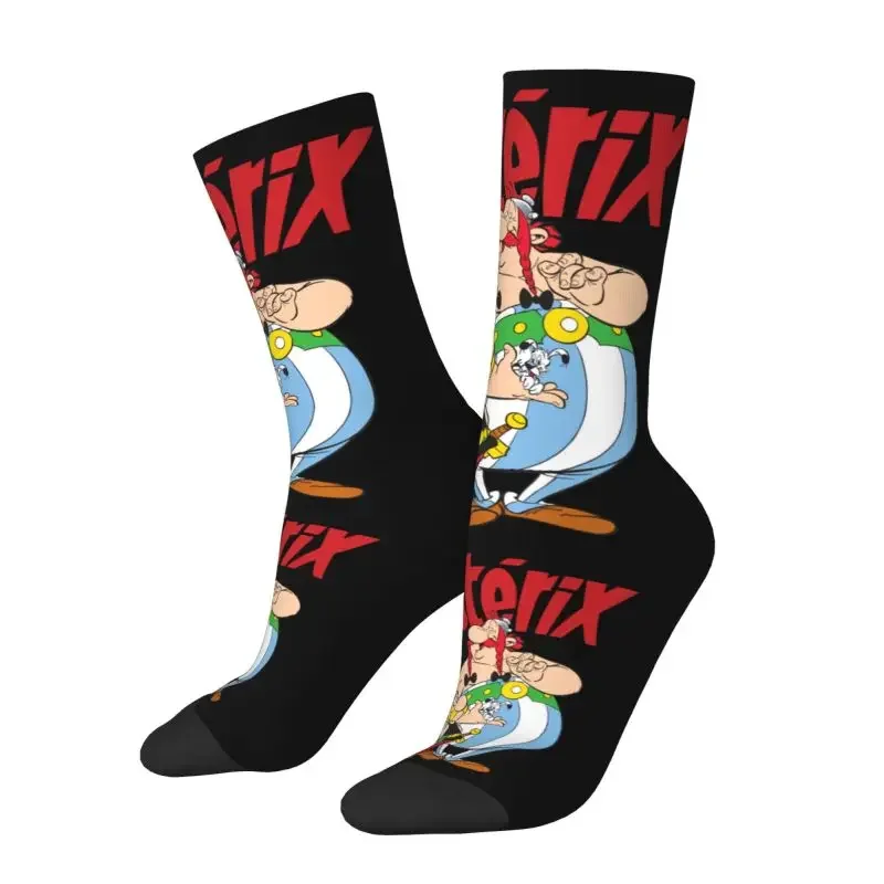 

Новинка, носки с принтом Asterix и Obelix с Idefix для женщин и мужчин, эластичные летние осенние зимние короткие носки для манги