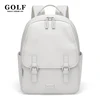 GOLF Backpack Leather Vintage Women Small Black Backpacks Multi Pockets White Backpack Purse Waterproof Buckle Ladies Back Bags 1