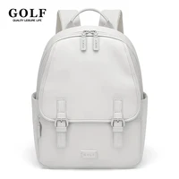 GOLF Backpack Leather Vintage Women Small Black Backpacks Multi Pockets White Backpack Purse Waterproof Buckle Ladies Back Bags 1