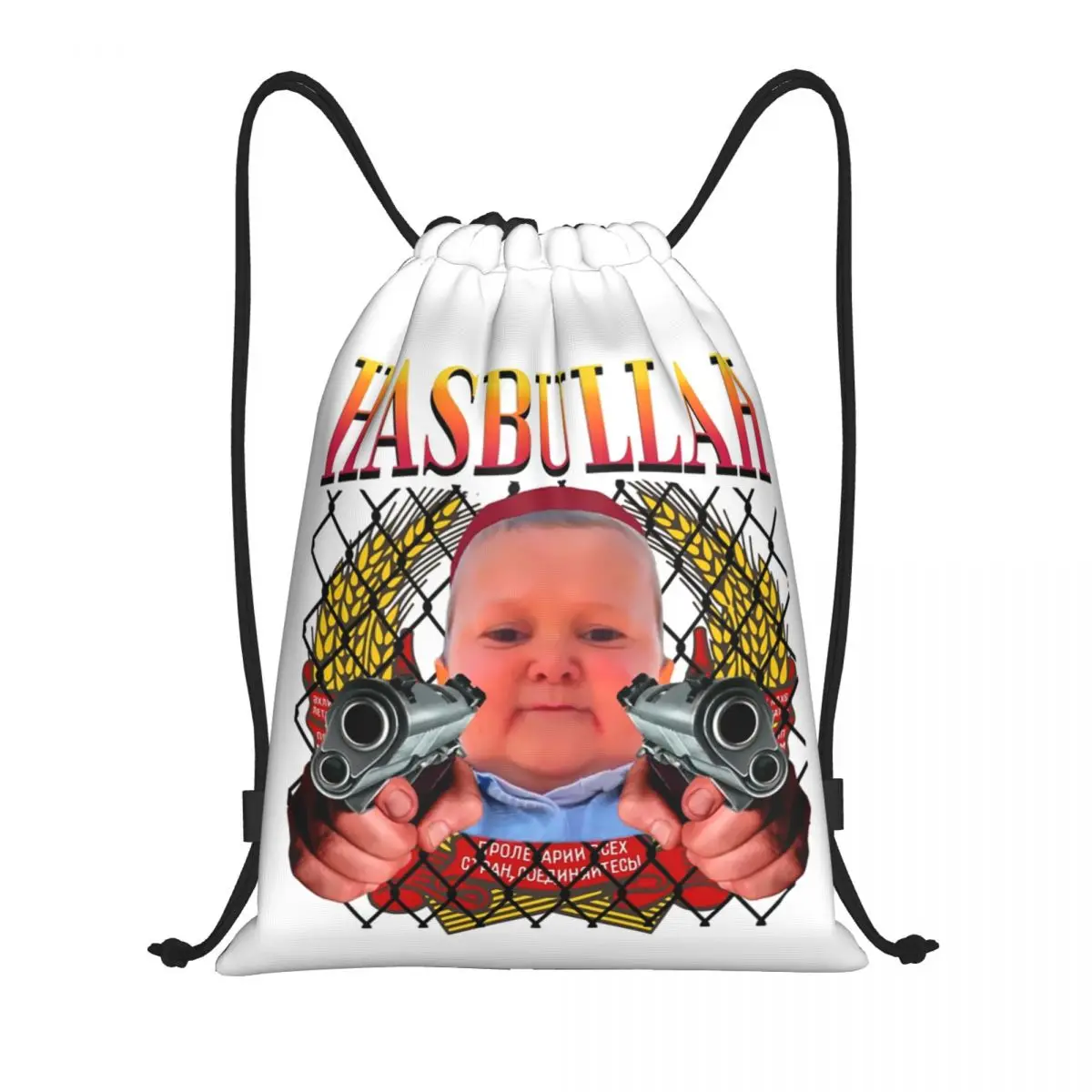 

Custom Hasbulla Magomedov Drawstring Bag Women Men Lightweight Sports Gym Storage Backpack