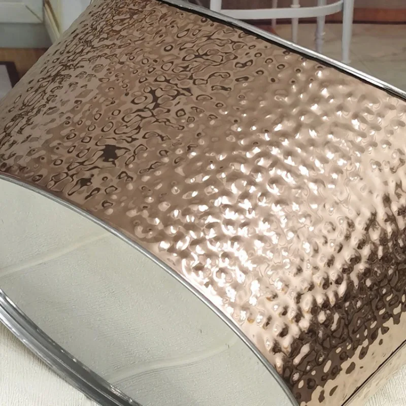 Thickened Stainless Steel Ice Bucket, Champagne Tub, Electroplated Stainless Steel, Gold Ingot Shape, Red Wine Chiller