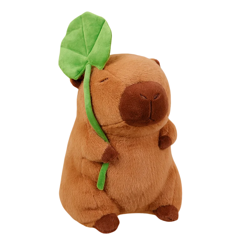 thumbnail image 1 of Peluche de capibara con forma de paraguas de hoja de loto gigante de 30 a 85 cm, conejo, rana, dinosaurio, capibara, 1 of 5
