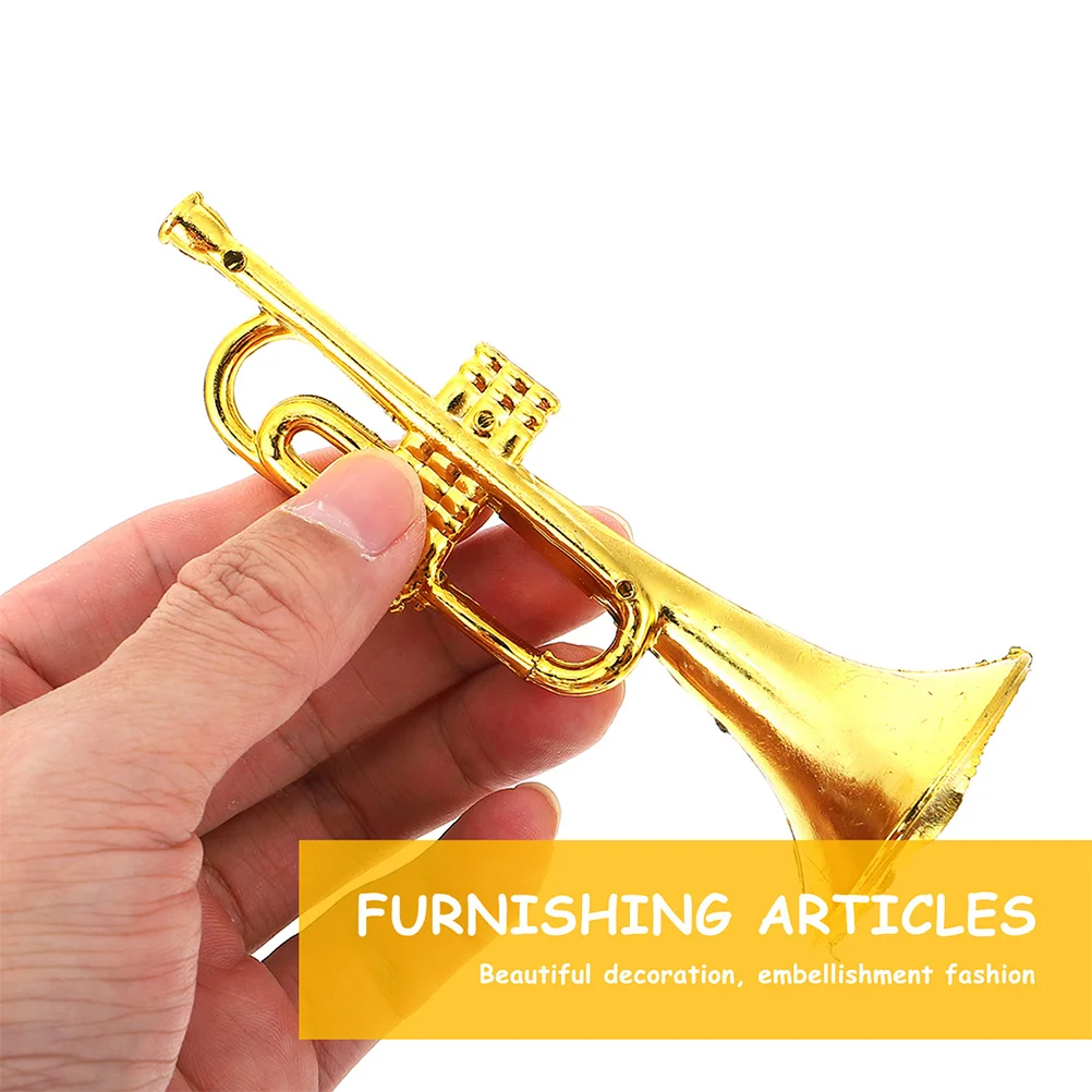 24 Pcs Musical Instrument Model Trumpet Mini DIY Adorn Instruments Wreaths Decor Toy House Ornament Christmas Tree