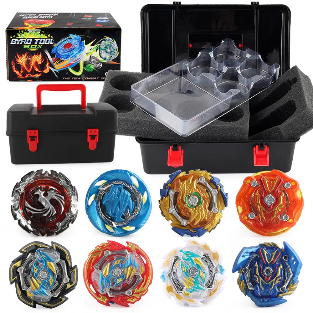 

Beyblades Burst Metal Fusion Children Toys in Carry Box Gyroscope Alloy Spinner Kit with Handle and Two-Way Launcher Battle