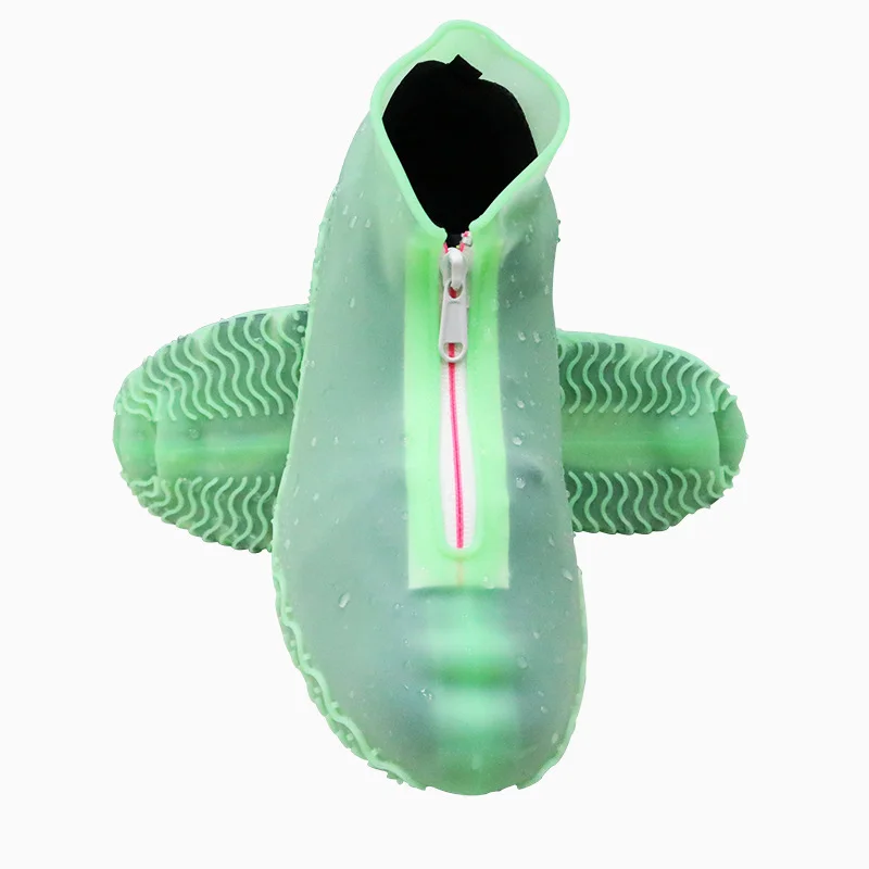 Women And Men Rubber Shoes Cover Zippers Unisex Reusable Waterproof Shoes Covers White Non-slip silicone Rain Covers Shoe Covers Rain Shoe Covers Silicone Shoe Covers Rain Shoe Protector