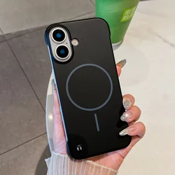 Matte Frameless Magnetic Wireless Charging Phone Case - iPhone Air (Black)