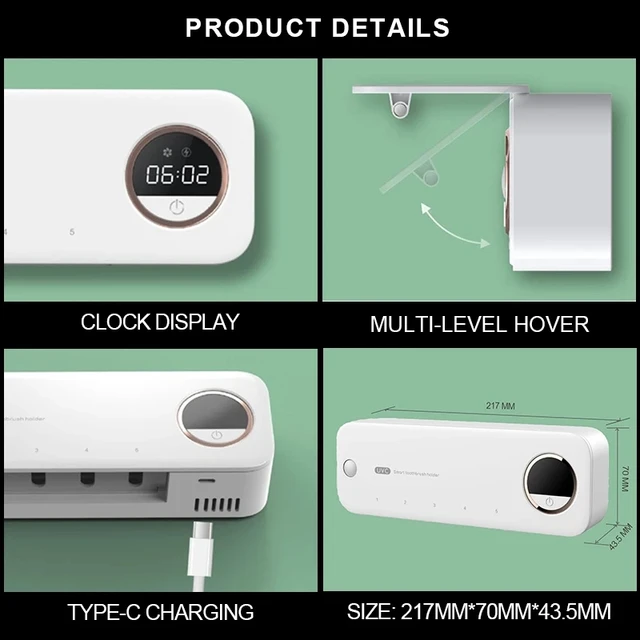 미래형 욕실을 위한 필수품: Xiaomi의 혁신적인 UV 소독 칫솔 홀더