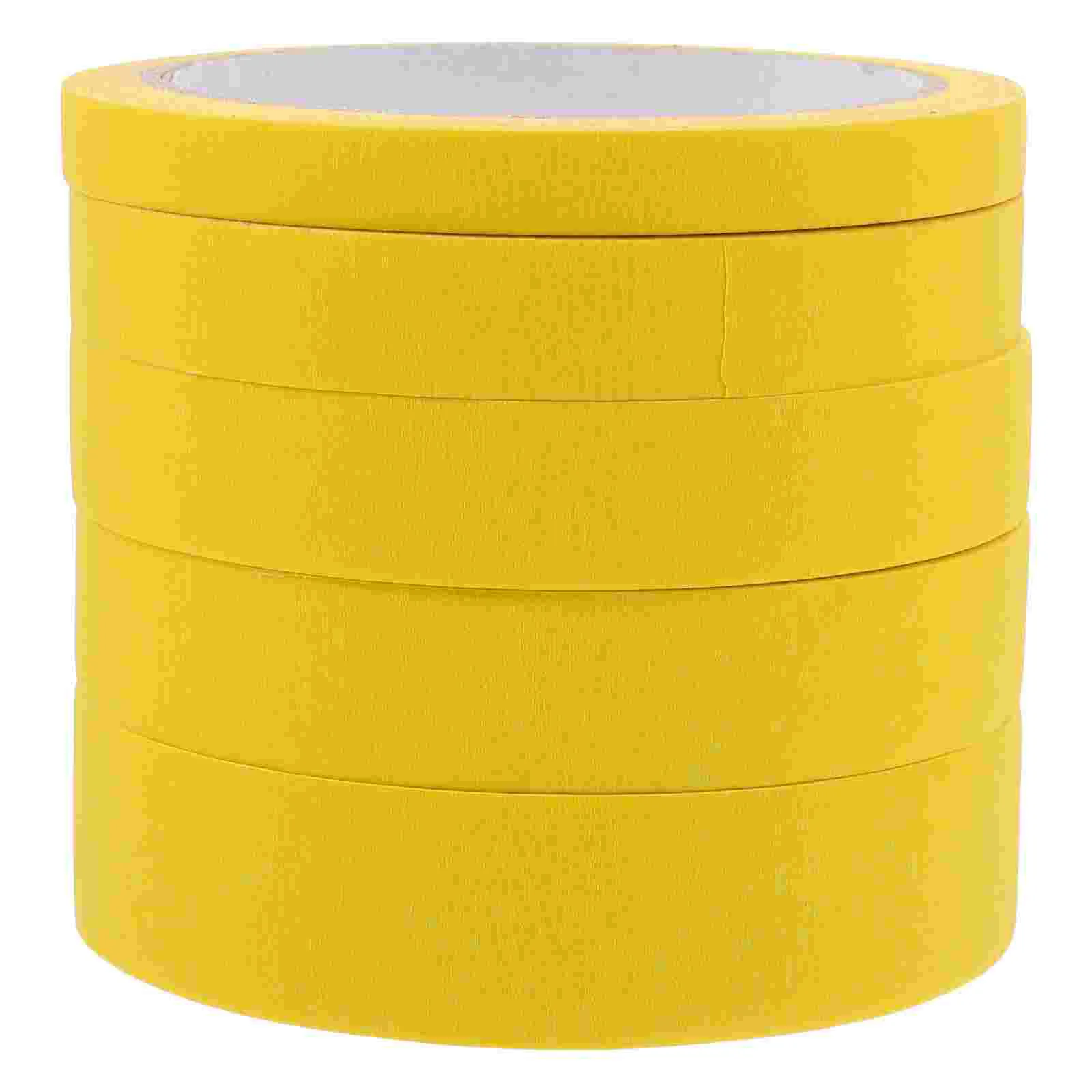 

5 Rolls Masking Tape Painters Paper Tapes Easy-tear Furniture Leave No Trace Durable Crepe Car