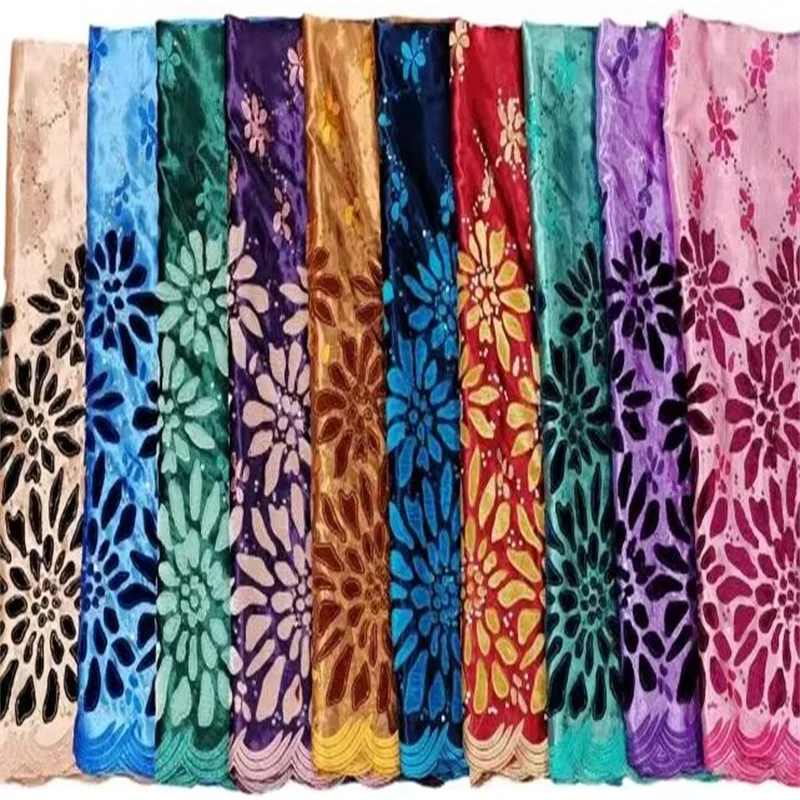 

Green Latest Orange Jacquard Brocade French African Lace Fabric Silk Laser Fabric African Style Fabric For Wedding Party Dress