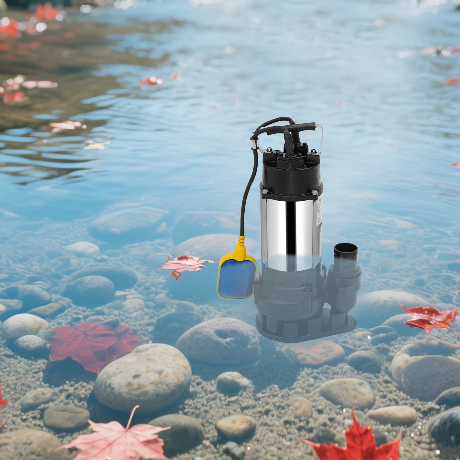 Tauch-Abwasserpumpe, 0,55 kW, 2 Zoll Auslass, elektrische Tauchpumpe mit Schwimmerschalter für Keller, Teich, septisches System – Detail 1