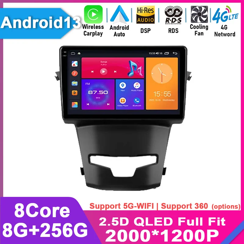 

2K For SsangYong Korando 3 Actyon 2 2013 - 2017 Android 13 Car Radio Video Player Navigation GPS No 2din 2 din dvd carplay 4GLTE