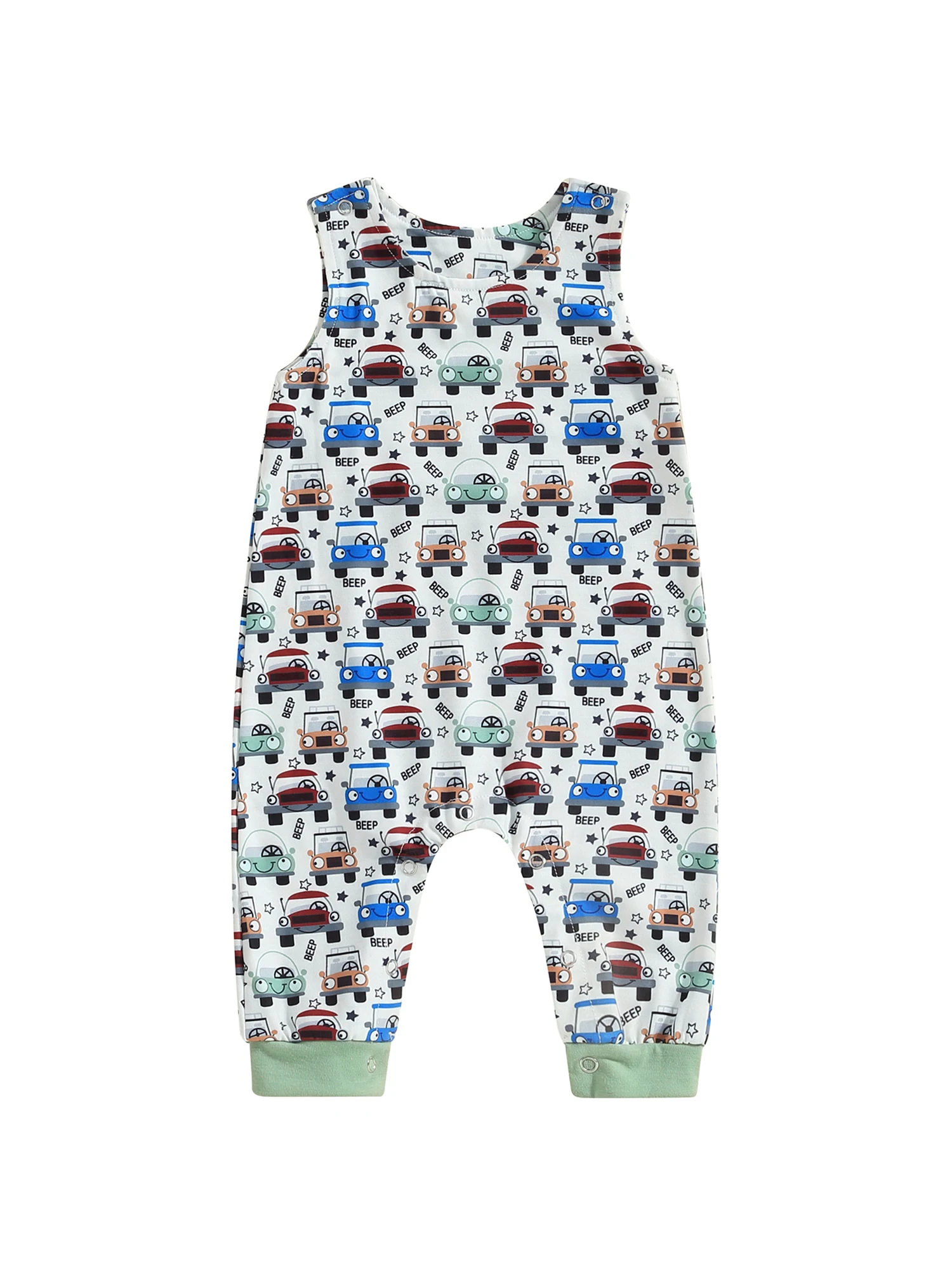 

Charming Sleeveless Jumpsuit Outfits for Baby Boys - Cute Cartoon Romper with Adorable Design