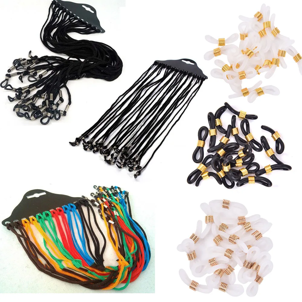 12pcs/lot Adjustable Black Color Neck Cord Strap String Landyard Holder For Eyeglass Glasses Sunglasses