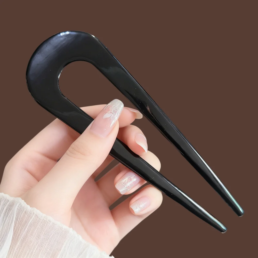 Große, dicke, einfache U-förmige Haargabeln für Frauen und Mädchen, Metall-Haarnadeln, geometrische Haarstecknadeln, modische Haar-Accessoires für Damen – Detail 4
