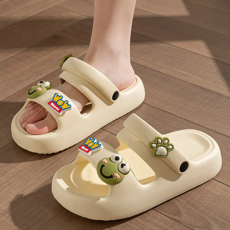 

Summer Slippers for Women EVA Soft Bottom Indoor Household Slippers Sandals Light Color Beach Shoes Men Slippers Flip-flops Diy