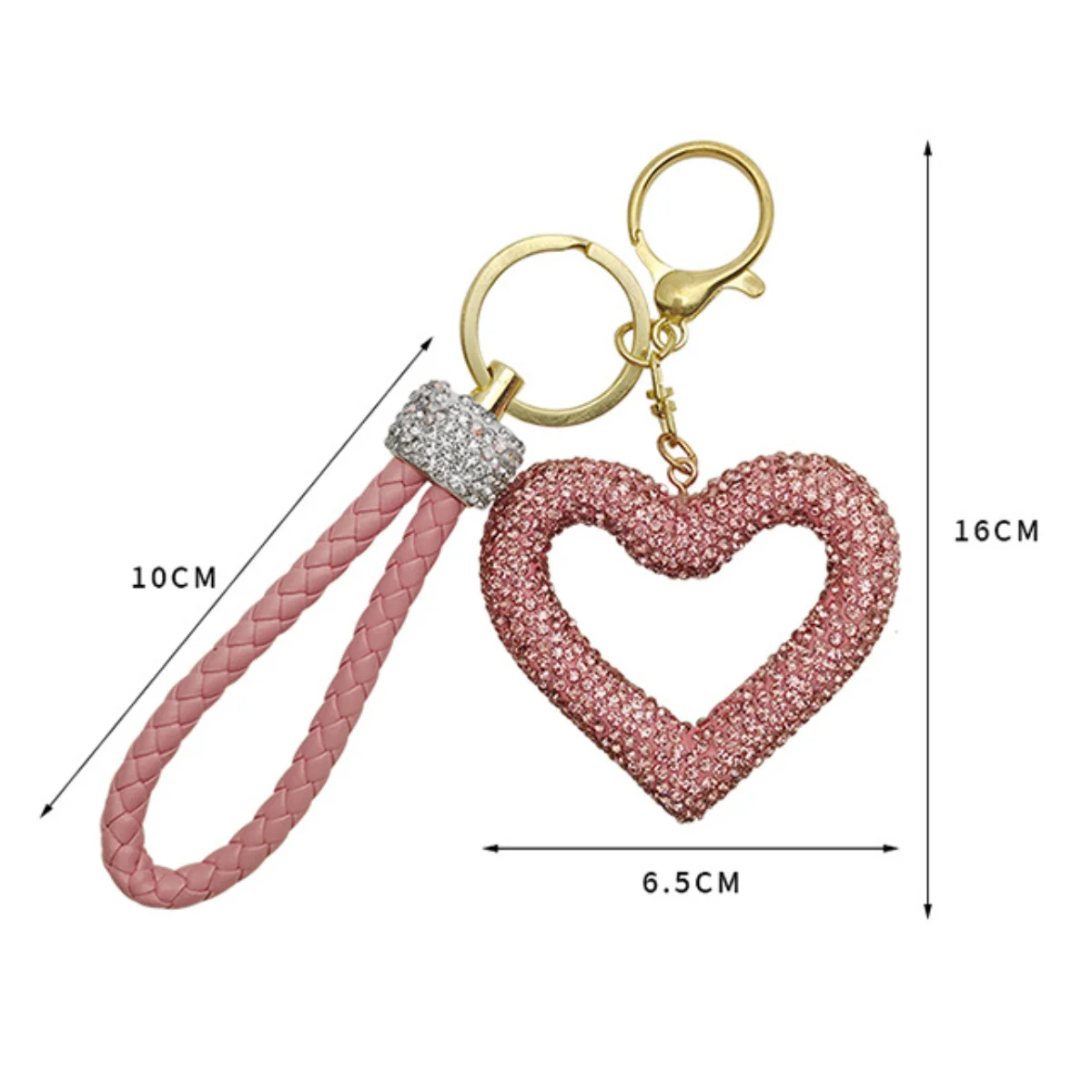 1pc Trendy Pink Heart Keychain Woman With Cute Charm, Decorative Accessory For Keys, Bags & Backpacks Gift_voghion.com