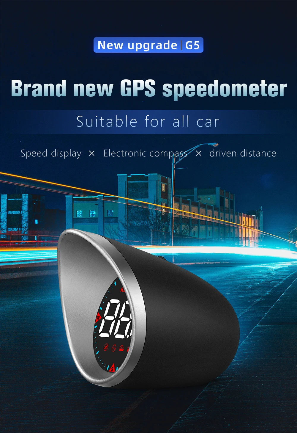 G5 HUD Car Head Up Display Smart Digital Speed Mileage Tester Meter MPH KMH Gaug