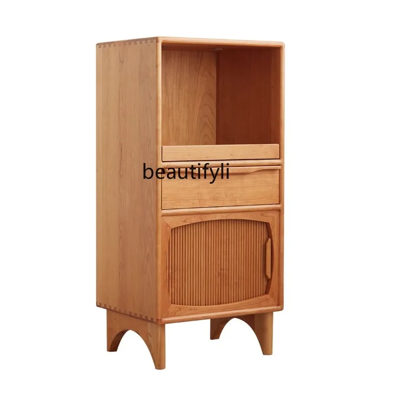 

Retro TV Side Cabinet Living Room Cherrywood Clothes Closet Bedroom Multi-Function Storage Chest of Drawers